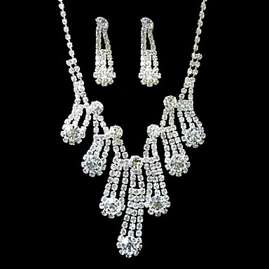B10122 кисточкой Цветочный серебрение Rhinestone Ювелирные Set