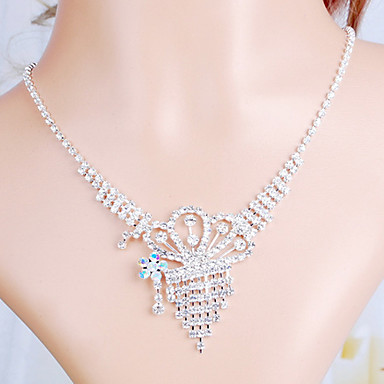 Свадьба Элегантный Rhinestone Crystal серьги и ожерелье комплект ювелирных изделий