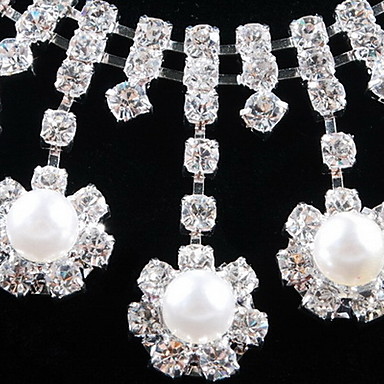 Свадьба Элегантный Rhinestone Crystal серьги и ожерелье комплект ювелирных изделий