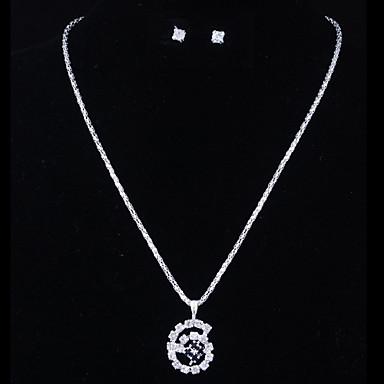 Свадьба Элегантный Rhinestone Crystal серьги и ожерелье комплект ювелирных изделий