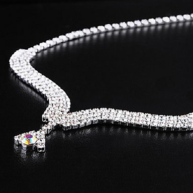 Свадьба Элегантный Rhinestone Crystal серьги и ожерелье комплект ювелирных изделий
