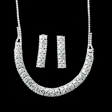B10120 Простой серебрение Rhinestone Ювелирные Set