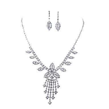 Свадьба Элегантный Rhinestone Crystal серьги и ожерелье комплект ювелирных изделий