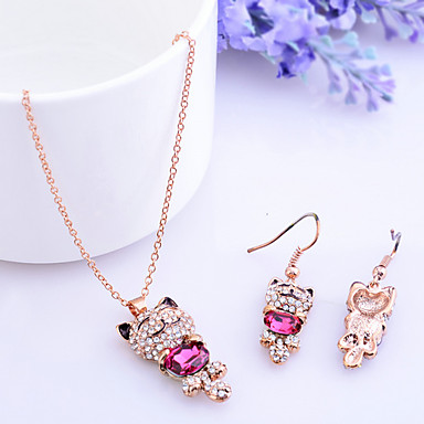 Lureme Полные Кристаллы Cute  серьги колье