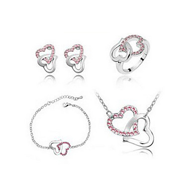 Двухместный Серьги Сердца & Set ожерелье ювелирных изделий