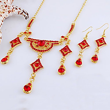 Свадьба Элегантный Rhinestone Crystal серьги и ожерелье комплект ювелирных изделий