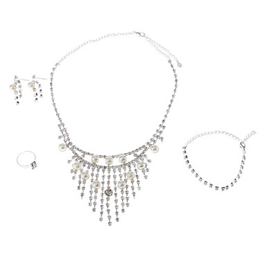 Кистями инкрустированный бриллиантами Pearl Jewelry Set