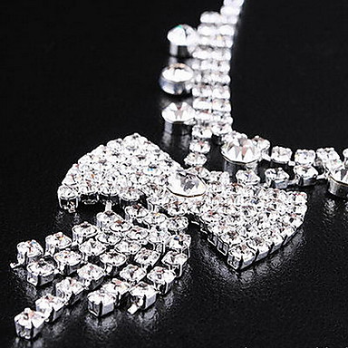 Свадьба Элегантный Rhinestone Crystal серьги и ожерелье комплект ювелирных изделий