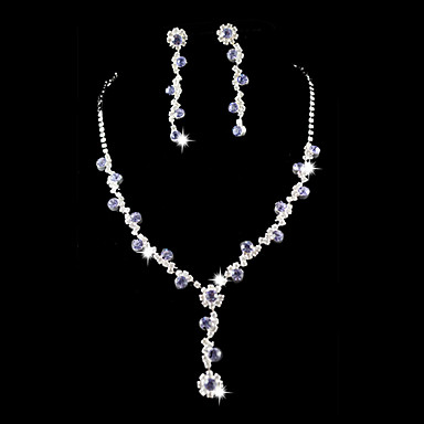 Свадебные Rhinestone Регулируемая Ожерелье и серьги комплект ювелирных изделий