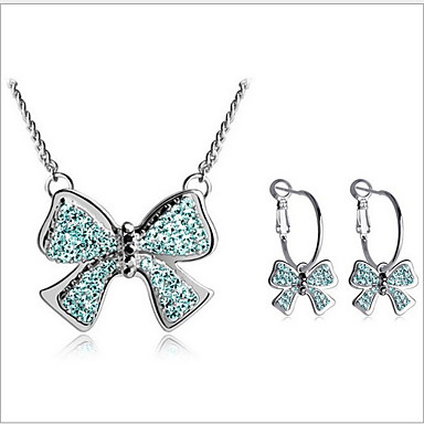 Серьги Bowknot & Set ожерелье ювелирных изделий