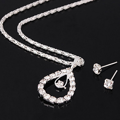 Свадьба Элегантный Rhinestone Crystal серьги и ожерелье комплект ювелирных изделий