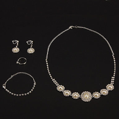 Мода Pearl Rhinestone Ювелирные наборы (ожерелье и серьги и кольца)