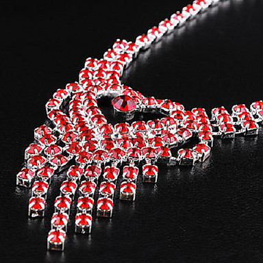Свадьба Элегантный Rhinestone Crystal серьги и ожерелье комплект ювелирных изделий