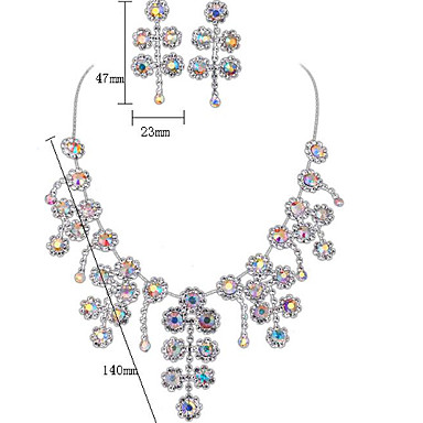 Свадьба Элегантный Rhinestone Crystal серьги и ожерелье комплект ювелирных изделий