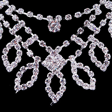 Свадьба Элегантный Rhinestone Crystal серьги и ожерелье комплект ювелирных изделий