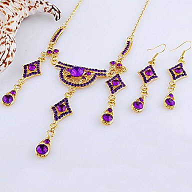 Свадьба Элегантный Rhinestone Crystal серьги и ожерелье комплект ювелирных изделий