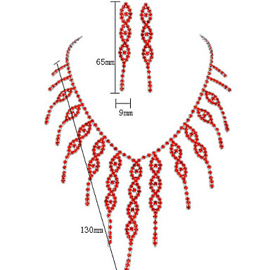 Свадьба Элегантный Rhinestone Crystal серьги и ожерелье комплект ювелирных изделий
