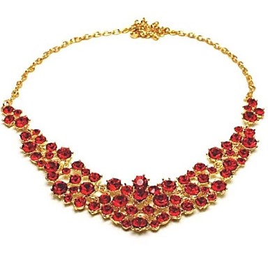 Красный Многослойные Rhinestone короны серьги ожерелья