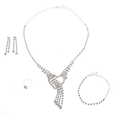 Персик сердца Pattern кистями инкрустированный бриллиантами Pearl Jewelry Set