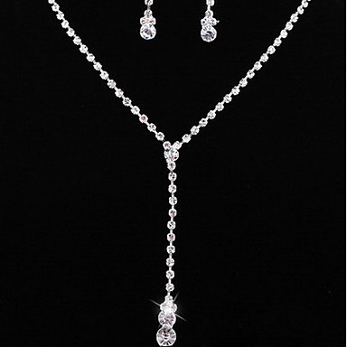Свадьба Элегантный Rhinestone Crystal серьги и ожерелье комплект ювелирных изделий