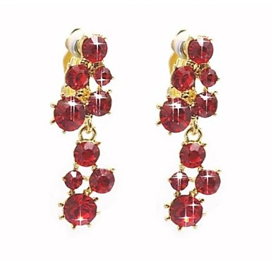Красный Многослойные Rhinestone короны серьги ожерелья