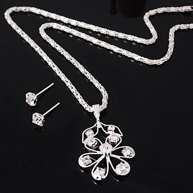 Свадьба Элегантный Rhinestone Crystal серьги и ожерелье комплект ювелирных изделий