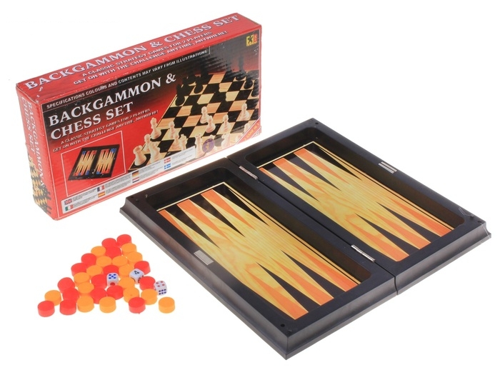 Игра настольная 3 в 1: шашки, шахматы, нарды, в коробке