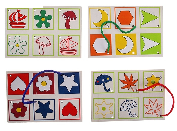 Головоломка Найди пару 4 элемента+шнурки