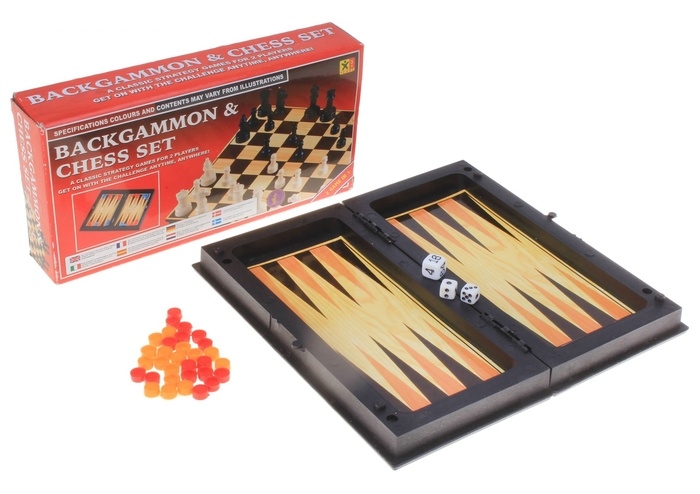 Игра настольная 3 в 1: шашки, шахматы, нарды, в коробке
