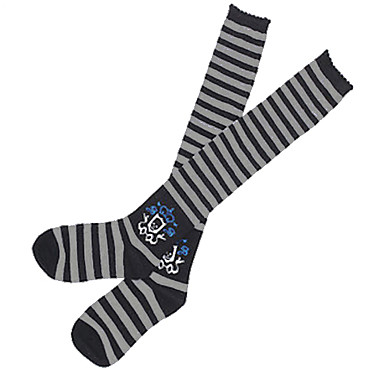 полосой шаблон черепа 40 см панк Лолита чулки