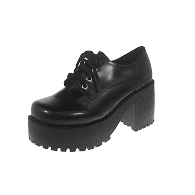 Черные туфли из кожзама на 2,75" платформе для косплея Лолиты