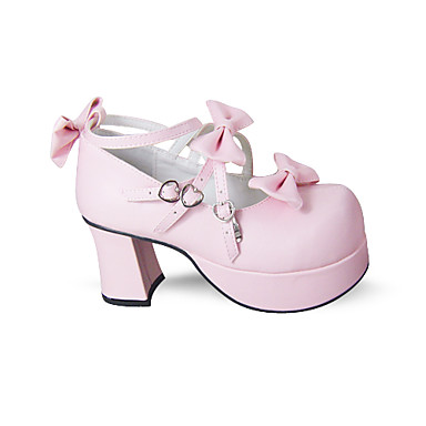 Handmade Розовый кожаный 7.5cm Высокий каблук nk Lolita обувь