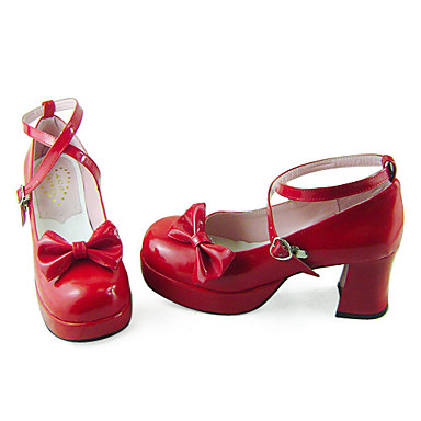 Handmade Classic Red Кожа  7,5 см Высокий каблук Обувь Сладкая Лолита