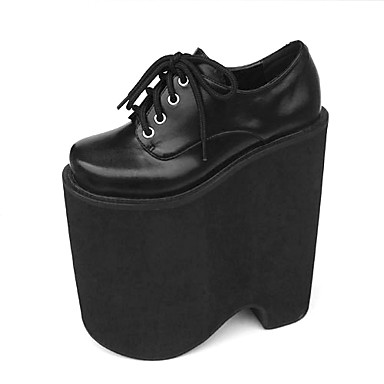 8,5 "супер высокий каблук платформа черного пу Лолита обувь