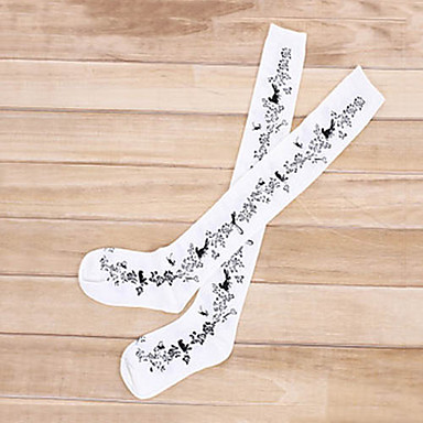 Маленькая Cutie Черный и белый хлопок Готическая Лолита чулки (2 цвета)