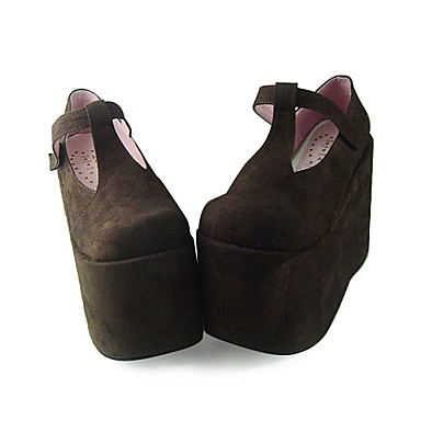 Handmade кофе Кожа  12 см платформа Классическая Лолита обувь