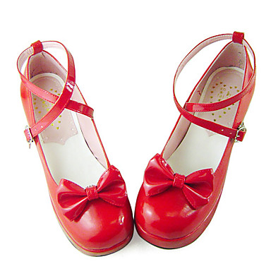 Handmade Classic Red Кожа  7,5 см Высокий каблук Обувь Сладкая Лолита