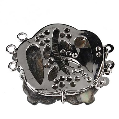 стерлингов каури трехслойной цветок кулон для женщин (серый)