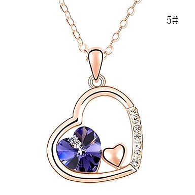 Модные Циркон австрийской Crystal Heart Ожерелье (разных цветов)