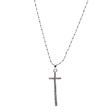 Тонкий крест ожерелье Rhinestone