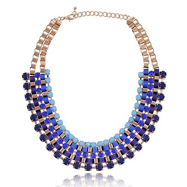 1 шт) Урожай (Caisheng Тканые Смола Алмаз Gem) Золотой сплав себе ожерелье