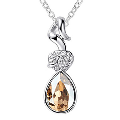капли воды Crystal Design и платины покрытие ожерелье сплава