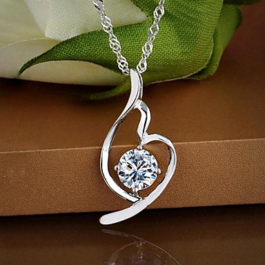 Мода Серебряный 1.5CT алмазов ожерелье (1 шт)