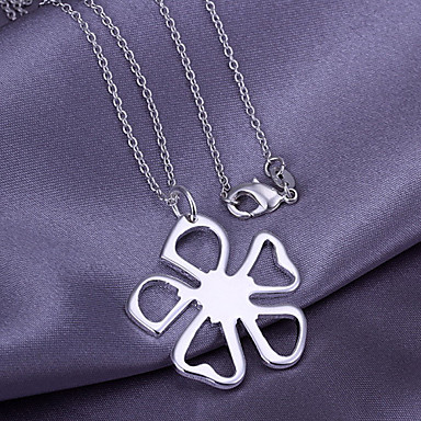 Серебряный Клевер Медь ожерелье