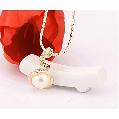 Сияющий Австрия Crystal White Pearl Имитация Шарм ожерелье