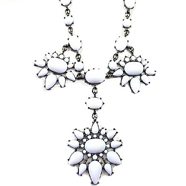 (1 шт) сплава цветка Акриловая Ожерелье (белый, черный)