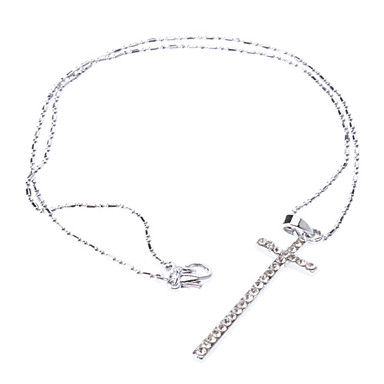 Тонкий крест ожерелье Rhinestone