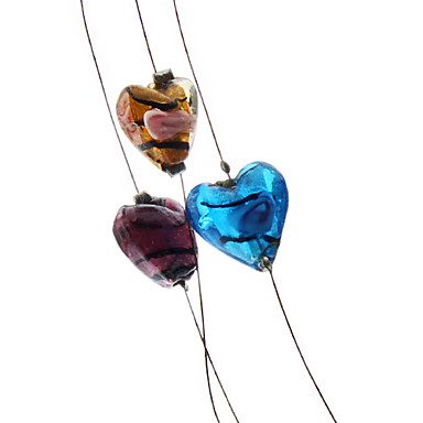 Heart Shape Цветная глазурь ожерелье
