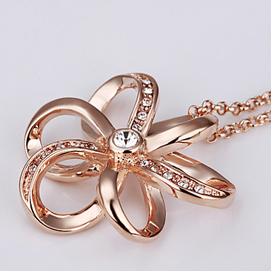 Swarovski Crystal-Swarovski Elements 18KRGP розовое золото-оловянного сплава ожерелье Lkn18Krgpn090