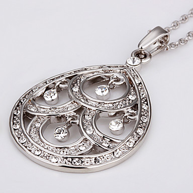 Swarovski Crystal-Swarovski Elements Белое золото Колье Lkn18Krgpn120 оловянного сплава 18KRGP